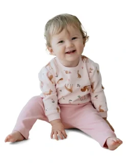 Marquise Fleece Jumper And Rib Legging Set in Pink