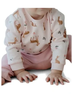 Marquise Fleece Jumper And Rib Legging Set in Pink
