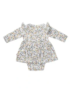 Marquise Floral Frill Bodysuit Dress in Multi