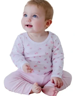 Marquise Floral & Stripe Bodysuit and Legging Set in Pink