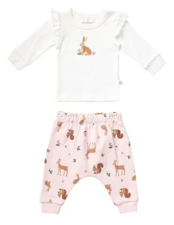 Marquise Frill Top And Fleece Pant Set in Multi