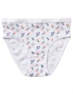 Marquise Girls Floral Gingham 2 Pack Underpants in Purple