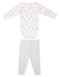 Marquise Newborn Essentials Bodysuit & Pant Set in Grey