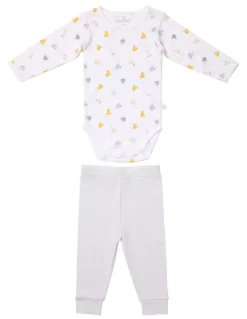 Marquise Newborn Essentials Bodysuit & Pant Set in Grey