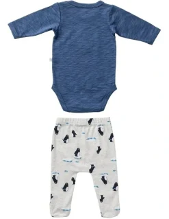 Marquise Penguin Friends Bodysuit & Footed Legging Set in Multi