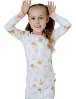 Marquise Pyjama Set 2 Piece in Pink Bunny