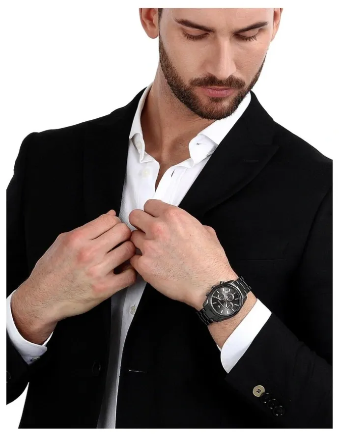 Maserati Attrazione Stainless Steel Watch 43mm in Black