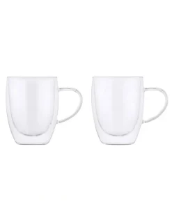 Maxwell & Williams Blend Double Wall Glass Mug Gift Boxed Set of 2 in Clear