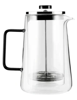Maxwell & Williams Blend Noir Double Wall Plunger 1L Gift Boxed in Clear