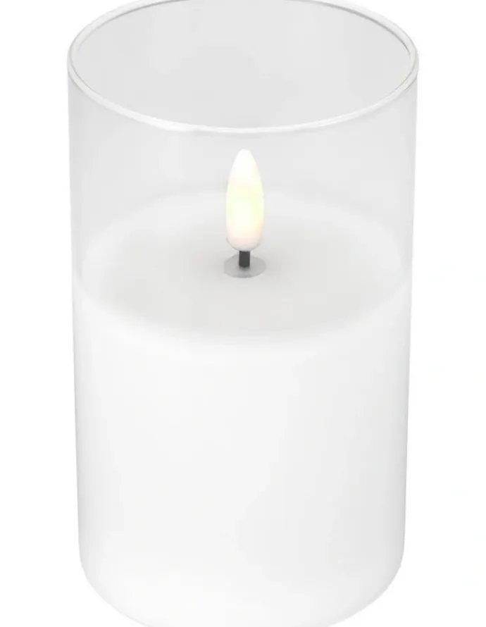 Maxwell & Williams Let's Get Lit LED Flameless Wax Candle Glass Hurricane Set of 3 Gift Boxed in Clear