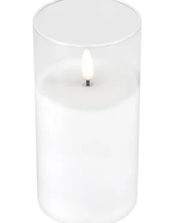 Maxwell & Williams Let's Get Lit LED Flameless Wax Candle Glass Hurricane Set of 3 Gift Boxed in Clear