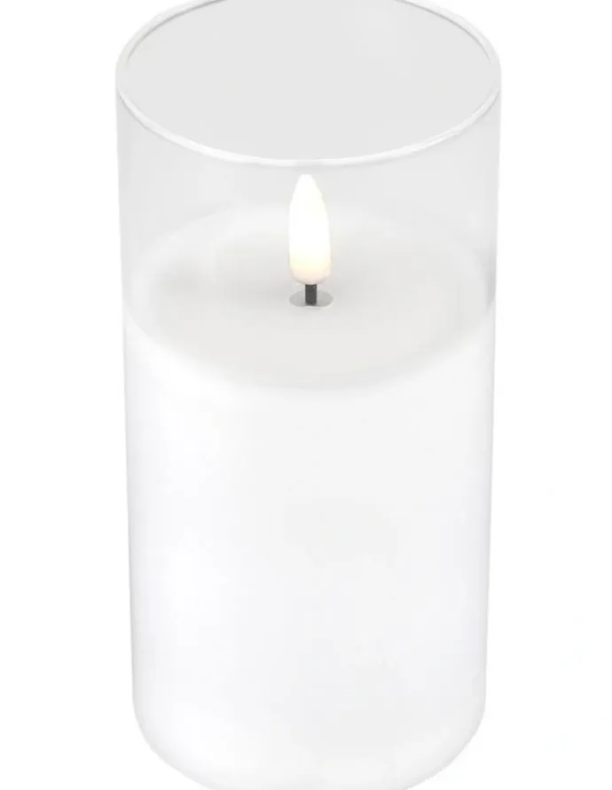 Maxwell & Williams Let's Get Lit LED Flameless Wax Candle Glass Hurricane Set of 3 Gift Boxed in Clear