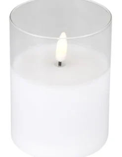 Maxwell & Williams Let's Get Lit LED Flameless Wax Candle Glass Hurricane Set of 3 Gift Boxed in Clear