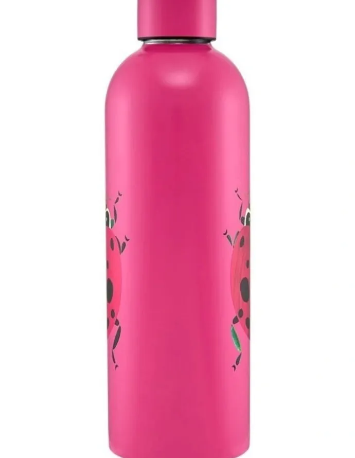 Maxwell & Williams Pete Cromer Garden Party Double Wall Insulated Bottle 750ml Ladybird Gift Boxed in Pink