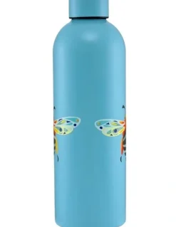 Maxwell & Williams Pete Cromer Garden Party Double Wall Insulated Bottle 750ml Blue Banded Bee Gift Boxed in Blue