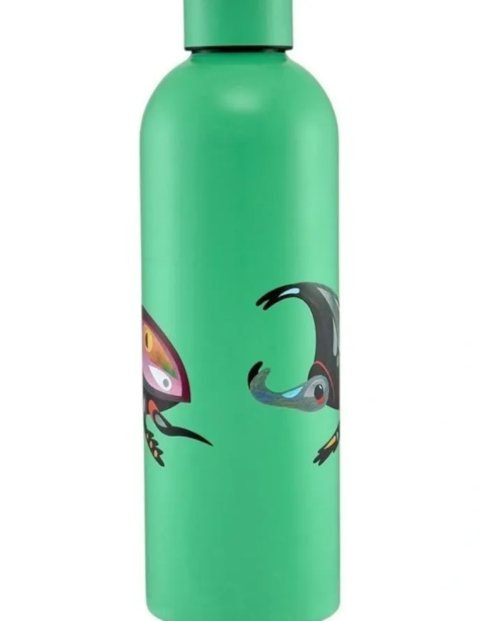 Maxwell & Williams Pete Cromer Garden Party Double Wall Insulated Bottle 750ml Rhino Beetle Gift Boxed in Green