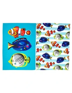 Maxwell & Williams Pete Cromer Ozzie Ocean Cotton Tea Towel Set of 2