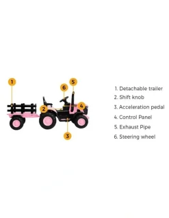 Mazam Mazam 156cm Kids Ride On Car Tractor 12V Remote Control Electric Gift Toy Pink