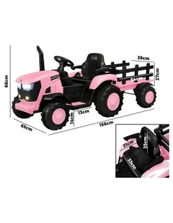 Mazam Mazam 156cm Kids Ride On Car Tractor 12V Remote Control Electric Gift Toy Pink