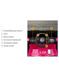Mazam Mazam 12V Kids Ride On Car Remote Control Electric Toy Horn Music Car Pink