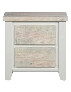 Melbournians Furniture Coastal 2 Drawers Bedside Table in Multi