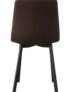 Melbournians Furniture Dining Chair Leather 6 Piece in Brown