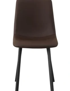 Melbournians Furniture Dining Chair Leather 6 Piece in Brown