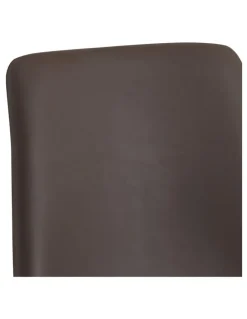 Melbournians Furniture Dining Chair Leather 6 Piece in Brown