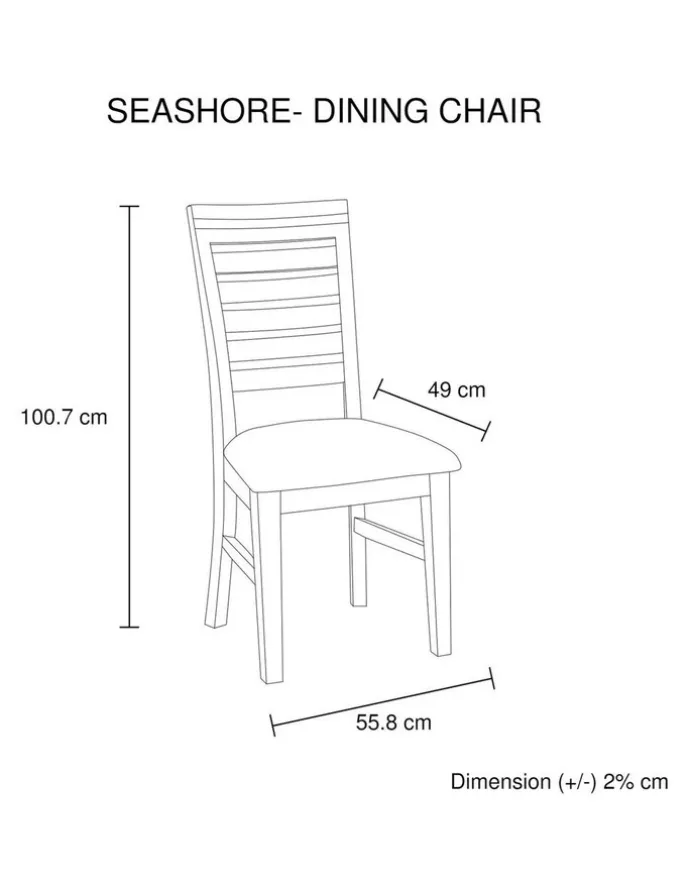 Melbournians Furniture Dining Chairs Solid Acacia 2 Piece in Beige