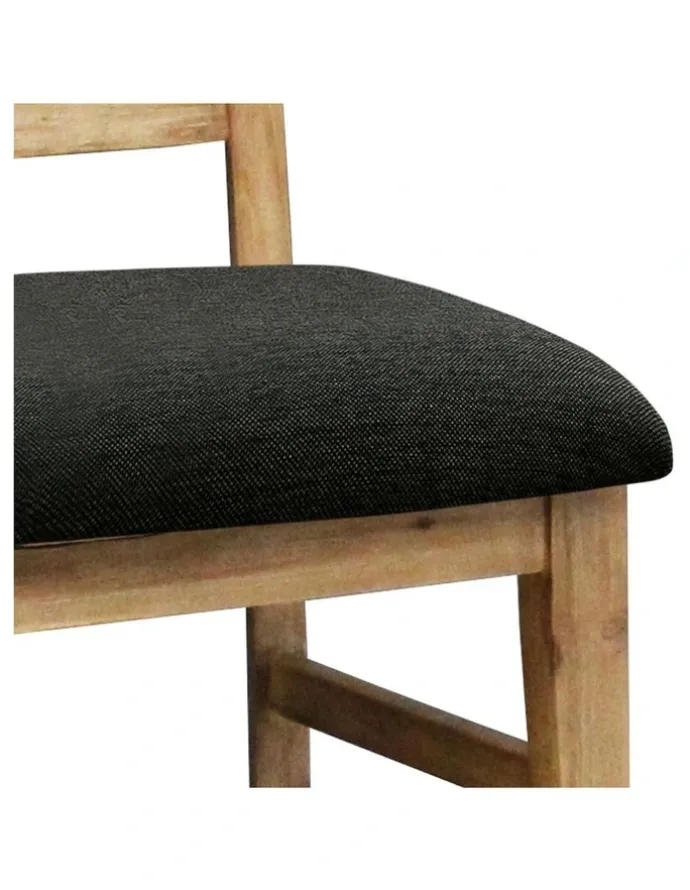Melbournians Furniture Dining Chairs Solid Acacia 2 Piece in Beige