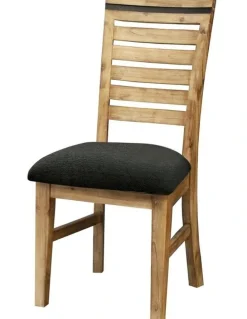 Melbournians Furniture Dining Chairs Solid Acacia 2 Piece in Beige