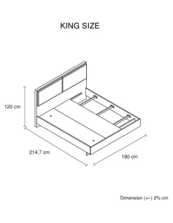 Melbournians Furniture King Bed Frame With Melamine Finishing in Brown