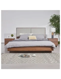 Melbournians Furniture King Bed Frame With Melamine Finishing in Brown