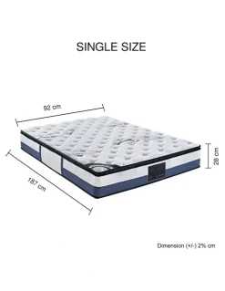Melbournians Furniture Latex Single Mattress Pillow Top Medium Firm