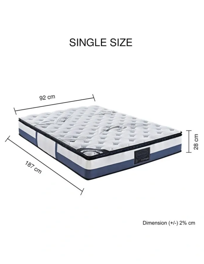 Melbournians Furniture Latex Single Mattress Pillow Top Medium Firm