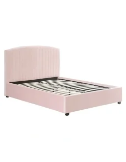 Melbournians Furniture Queen Size Bed Frame in Pink Velvet Fabic