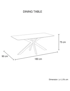 Melbournians Furniture Sintered Stone Top Dining Table in Grey
