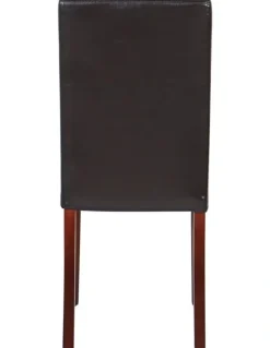 Melbournians Furniture Solid Wooden PU Leather Dining Chairs 2x in Brown