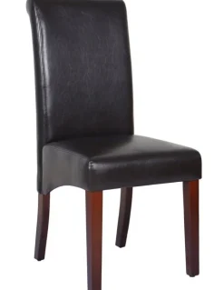 Melbournians Furniture Solid Wooden PU Leather Dining Chairs 2x in Brown