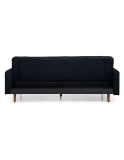 Melbournians Furniture Tufted Velvet Sofa Bed 3 Seater in Black