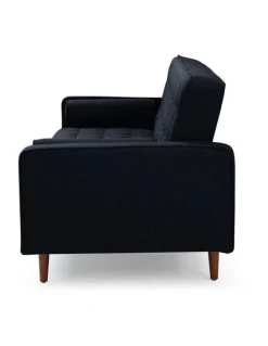 Melbournians Furniture Tufted Velvet Sofa Bed 3 Seater in Black