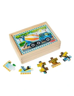Melissa & Doug Construction Vehicles 4 in1 Wooden Jigsaw Puzzle
