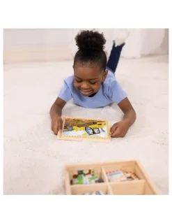 Melissa & Doug Construction Vehicles 4 in1 Wooden Jigsaw Puzzle