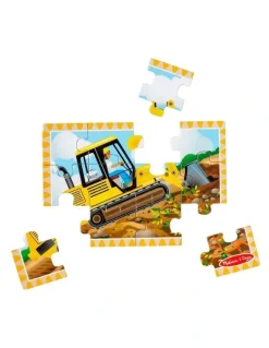 Melissa & Doug Construction Vehicles 4 in1 Wooden Jigsaw Puzzle