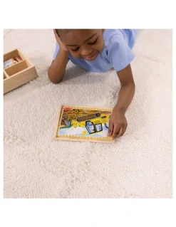 Melissa & Doug Construction Vehicles 4 in1 Wooden Jigsaw Puzzle