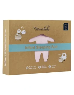 Merino Baby Infant Sleeping Suit in Pink