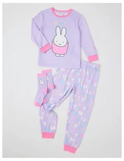 Miffy Miffy Cosy Knit Pyjama With Socks in Lilac