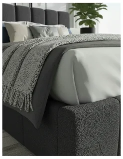 Milano Luxe Linear Boucle Gas Lift Bed Frame