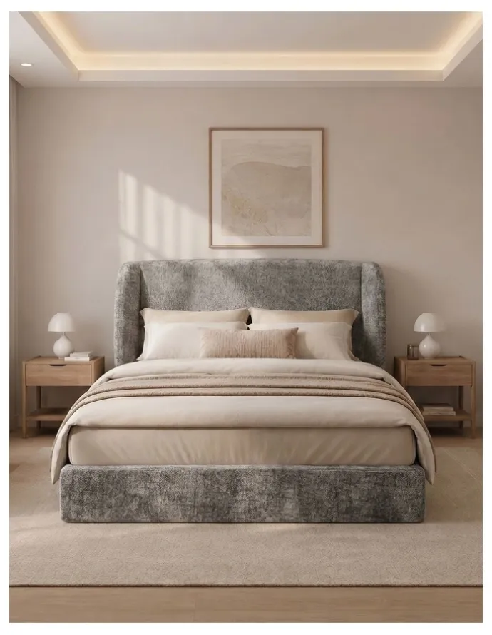 Milano Urbana Luxe Tool Free Jacquard Bed Frame