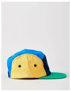 Milkshake Boys Cap Colourblocked with Boucle Dino Word in Multi
